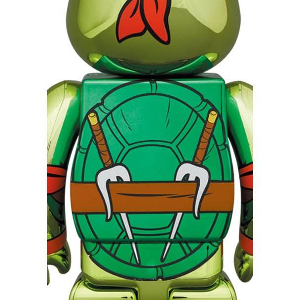 400% & 100% Bearbrick Sæt - Raphael Chrome (Teenage Mutant Ninja Turtl