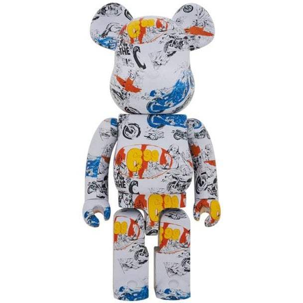 1000 Bearbrick figure featuring colorful Andy Warhol-inspired Last Supper pop art design