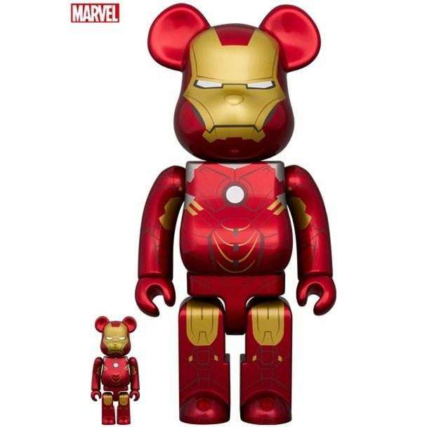 400% & 100% Bearbrick - Iron Man figures in collectible form