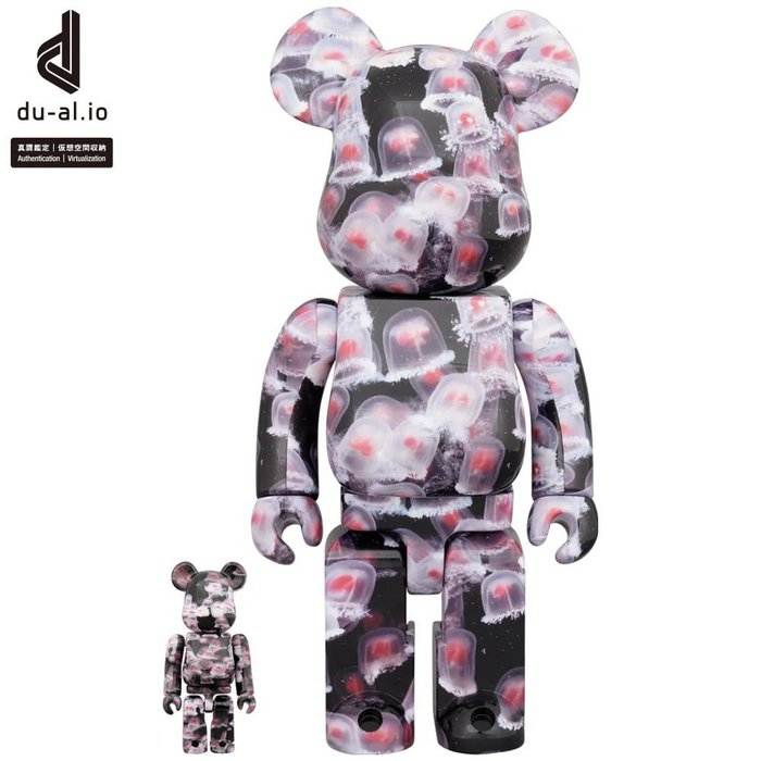 400% & 100% Bearbrick sæt - Pink Immortal Jellyfish (Benikurage),