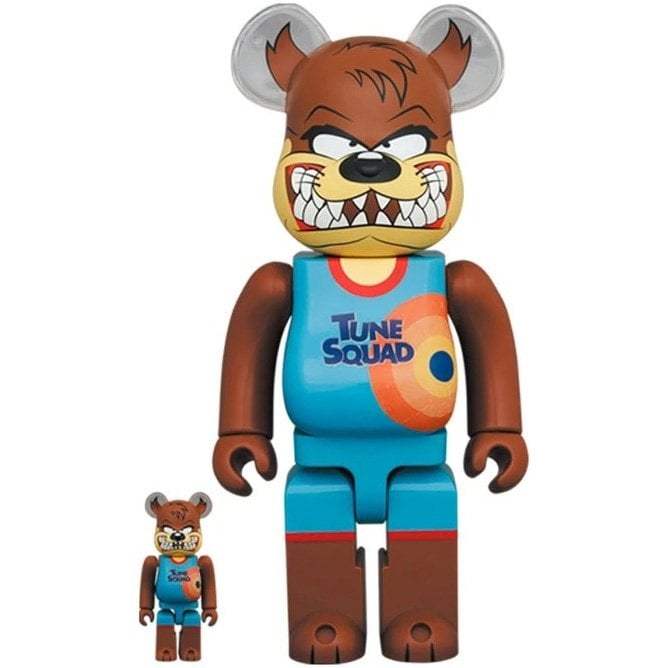 400% and 100% Bearbrick Tasmanian Devil figures from Space Jam 2 Tune Squad set