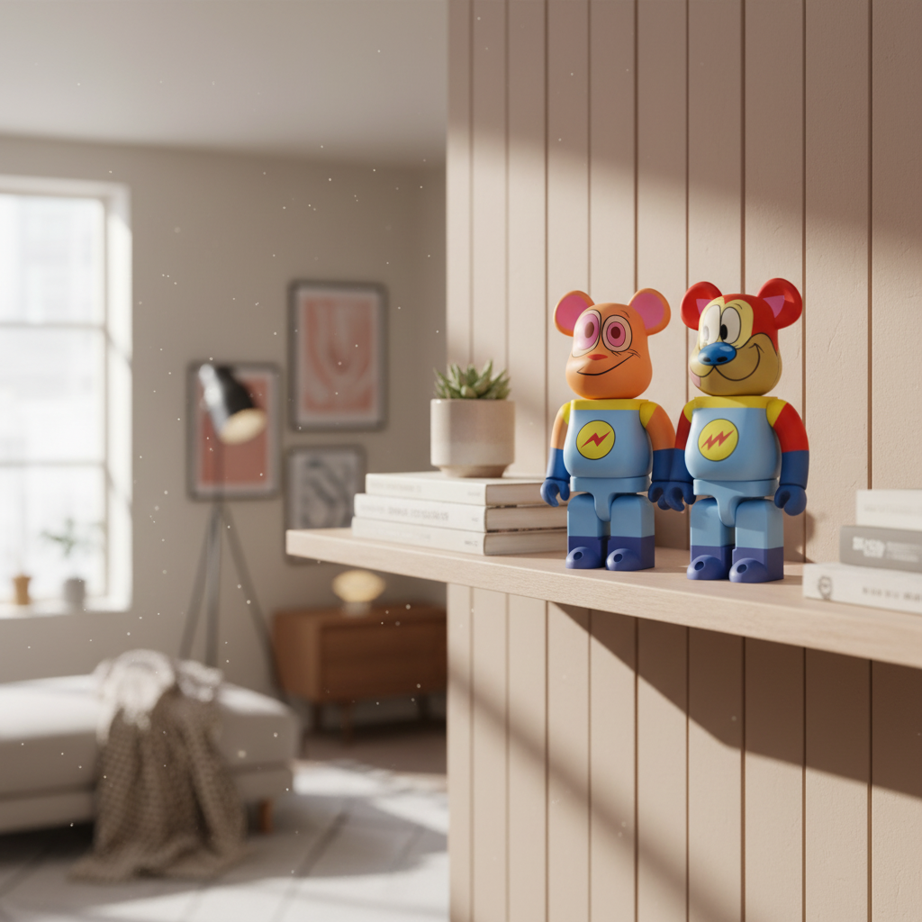 400% Bearbrick sæt - Ren & Stimpy (Space Madness)-Medicom Toy-Bearbrick