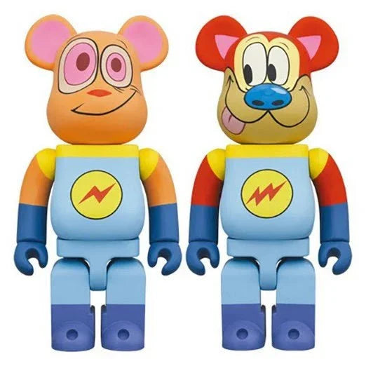 400% Bearbrick Ren & Stimpy Space Madness set by Medicom Toys, featuring commander Hoek and cadet Stimpy in space suits.