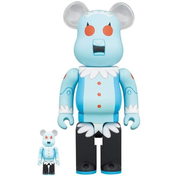 400% and 100% Bearbrick figures of Rosie the Robot from The Jetsons in signature Bearbrick style