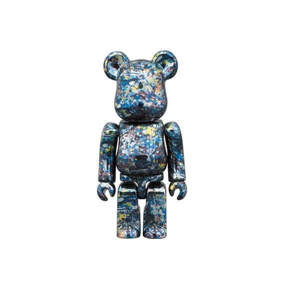 400% & 100% Bearbrick Set – Jackson Pollock Studio (Chrome Ver.)