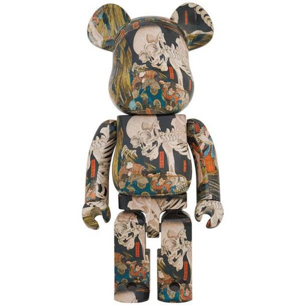 1000 Bearbrick featuring Utagawa Kuniyoshi's Haunted Old Palace artwork in Ukiyo-e style
