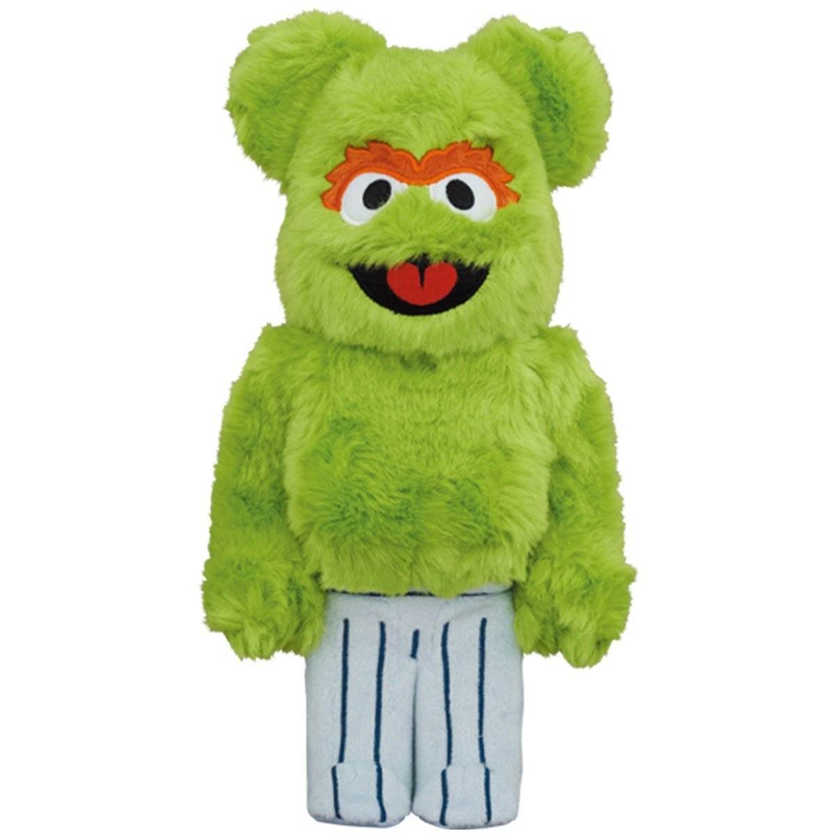 400% & 100% Bearbrick set featuring Oscar The Grouch Costume Edition from Sesame Street.