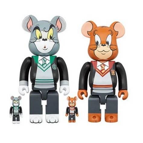 100% Bearbrick set - Tom & Jerry in Hogwarts House Robes