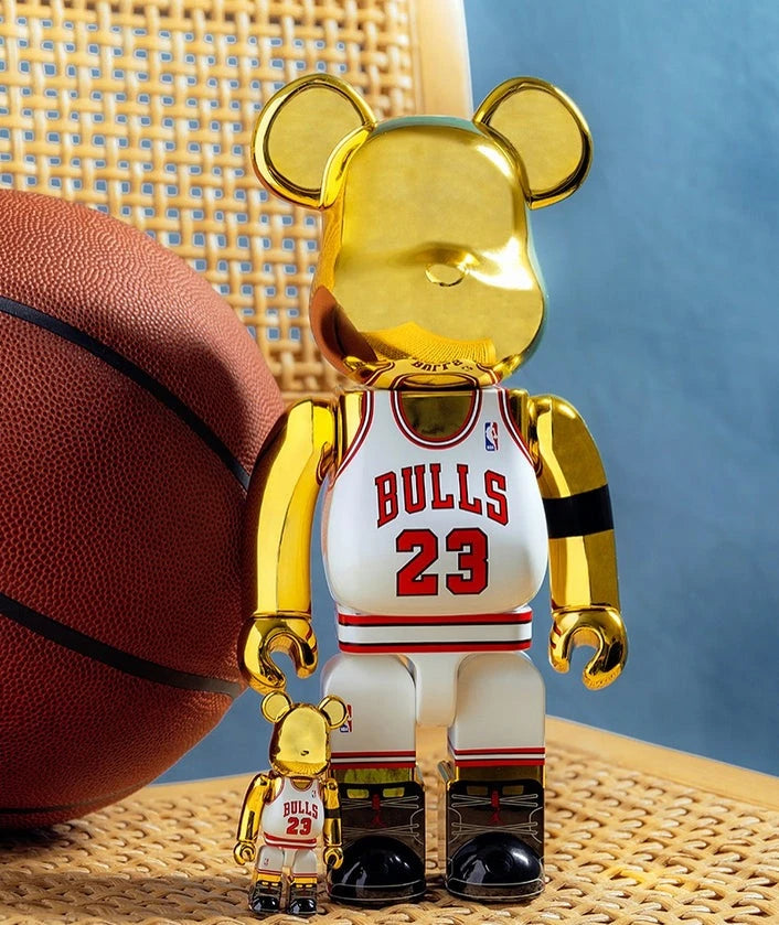 400% & 100% Bearbrick Sæt - Michael Jordan 1991 World Champion (NBA)