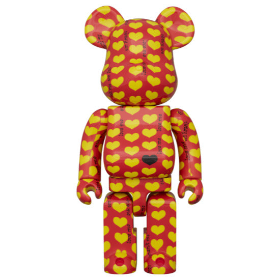 400% & 100% Bearbrick Set - Amplifier Yellow Heart (Reverse)