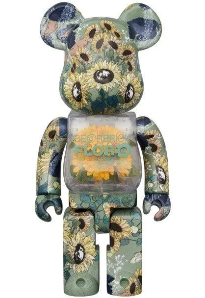 400% Bearbrick Flor@ Sunflower Mames with sunflower art design by Kentaro Shirakawa and Chami.