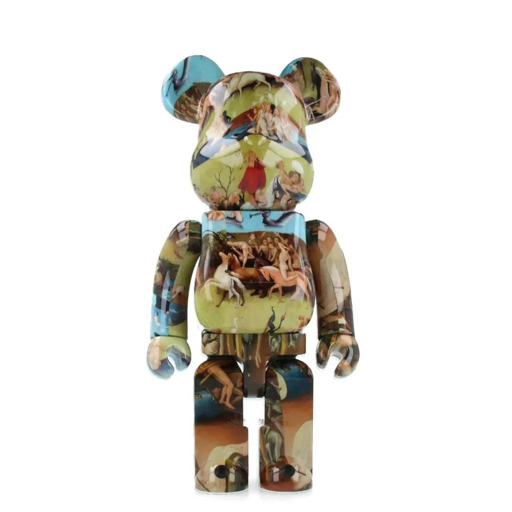 400% Bearbrick featuring Hieronymus Bosch's The Garden of Earthly Delights design.