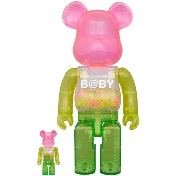 400% & 100% Bearbrick sæt - My First Bearbrick Baby (1st Color Clear)