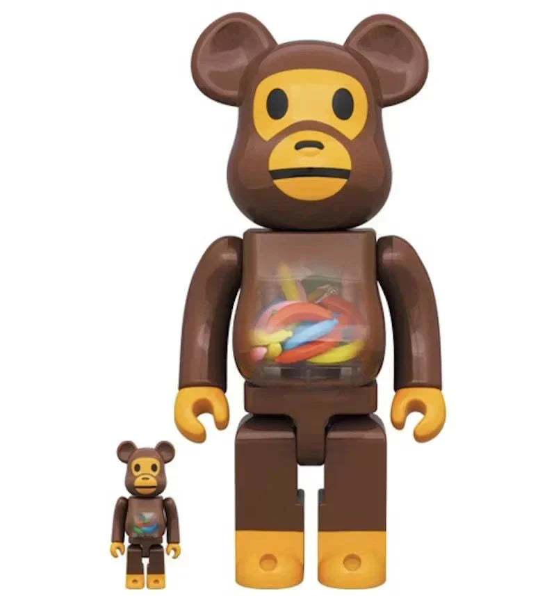 400 & 100 Bearbrick set - Baby Milo and Banana from BAPE