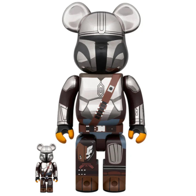 400% & 100% Bearbrick - The Mandalorian Chrome Edition (BWWT3)