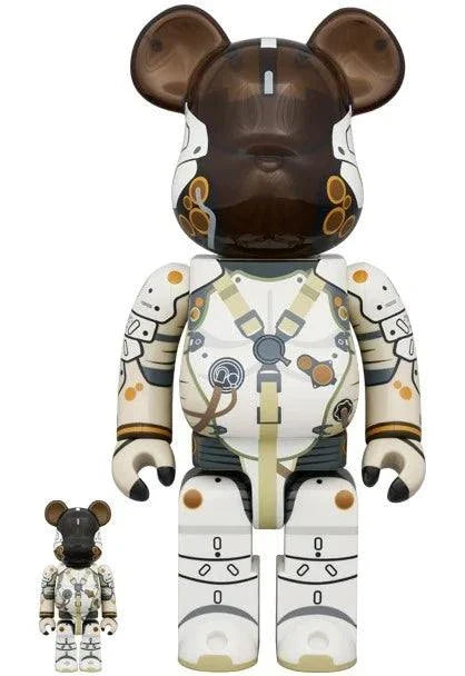 400% & 100% Bearbrick LUDENS Japan Edition by Hideo Kojima, collectible set.