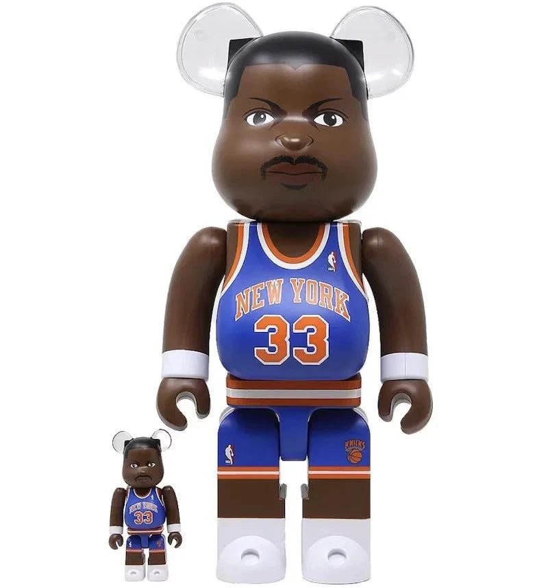 BE@RBRICK - BE@RBRICK Patrick Ewing NBA 100％ &amp; 400％ Bearbrick Set – Patrick Ewing Knicks: Exclusive Collector's Set