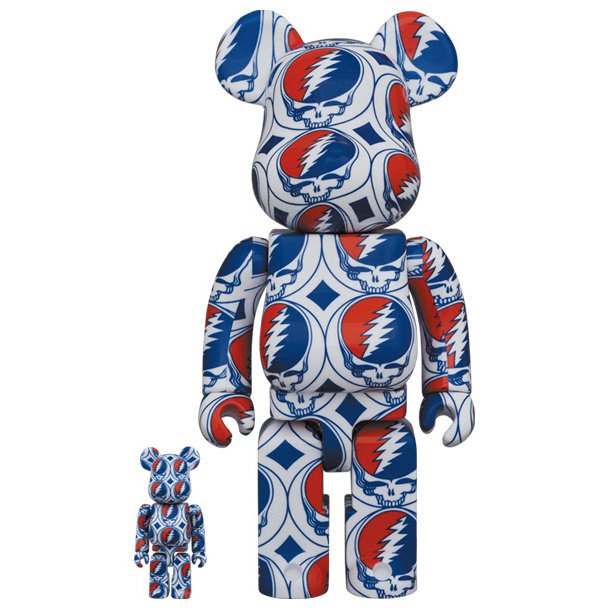 400% & 100% Bearbrick set - Grateful Dead (Steal Your Face)