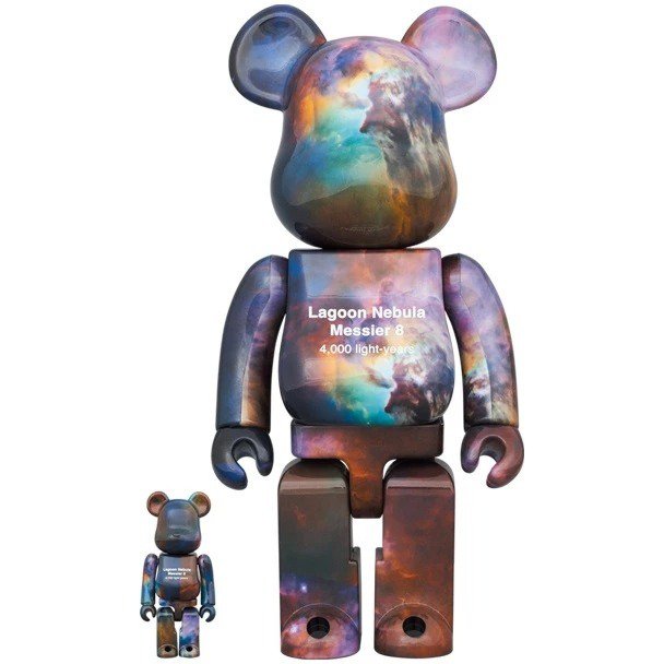 400% & 100% Bearbrick set - Hubble Space Telescope Lagoon Nebula (Messier 8)