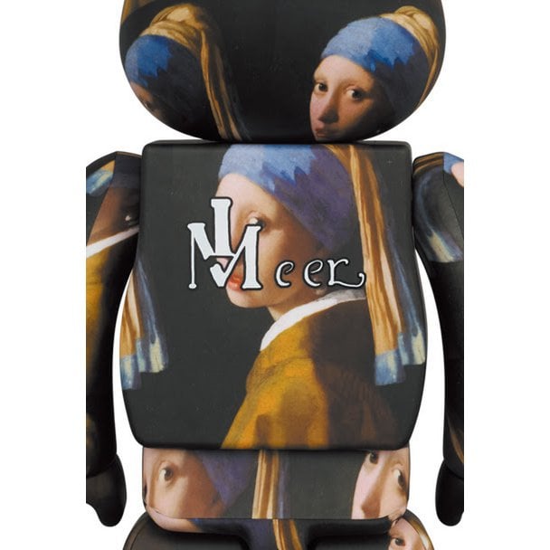 400% & 100% Bearbrick set - Girl with a Pearl Earring by Johannes Vermeer