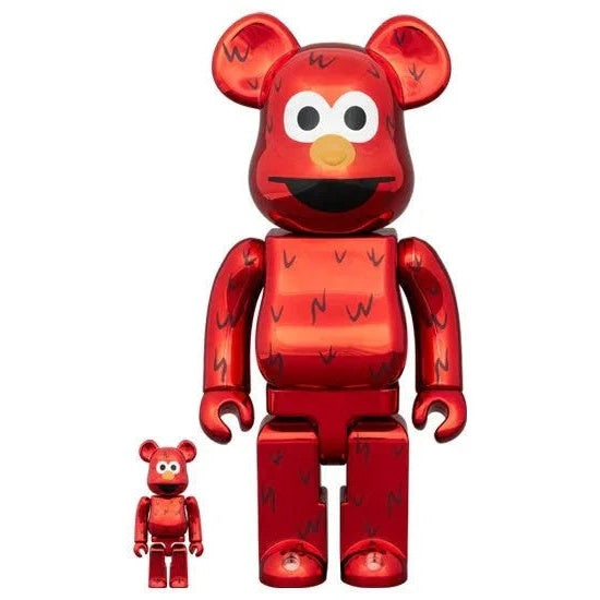 400% & 100% Bearbrick Sæt - Elmo (Chrome)