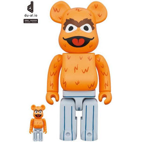 400% & 100% Bearbrick sæt - Oscar The Grouch - Original Orange Edition (Sesame Street)-Medicom Toy-Bearbrick
