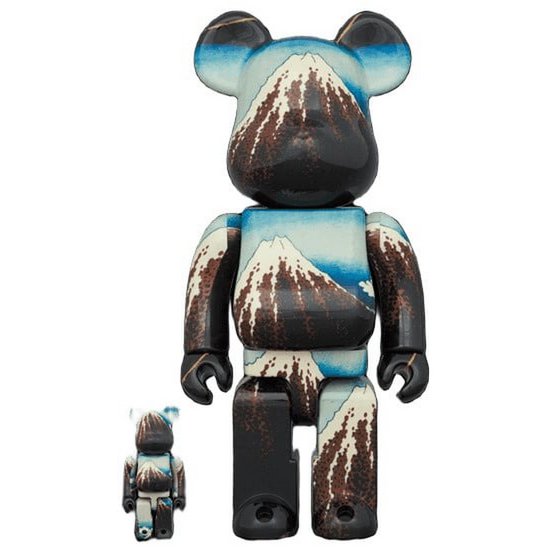 400% & 100% Bearbrick set - Katsushika Hokusai (Sanka Hakuu)