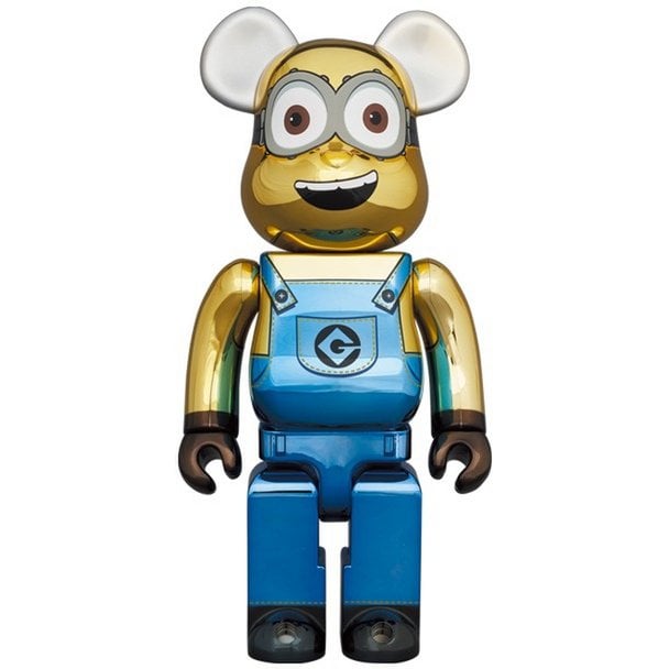 400% & 100% Bearbrick set - Minion Dave (Chrome Ed.)