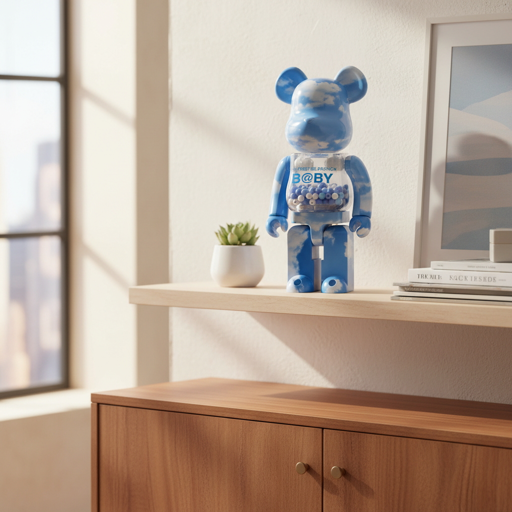 400% & 100% Bearbrick set - My First Bearbrick Baby (Blue Sky edition)-Medicom Toy-Bearbrick