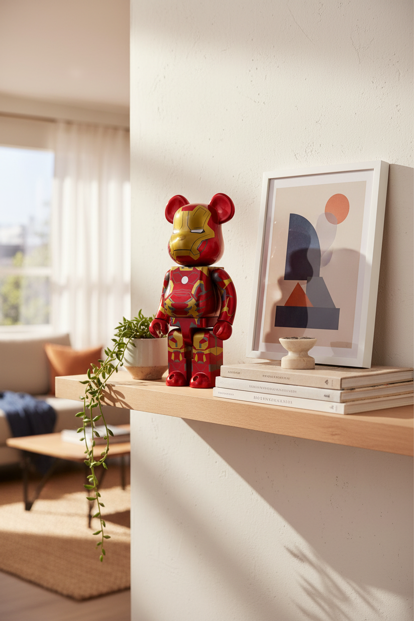 400% & 100% Bearbrick - Iron Man - Mark 43 (Infinity Saga)-Medicom Toy-Bearbrick