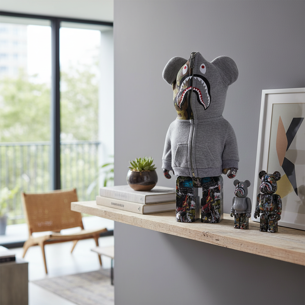 400% & 100% Bearbrick 3-piece Set - BAPE(R) LEGACY CAMO SHARK (Grey ve 400% & 100% Bearbrick 3-piece Set - BAPE(R) LEGACY CAMO SHARK (Grey ve