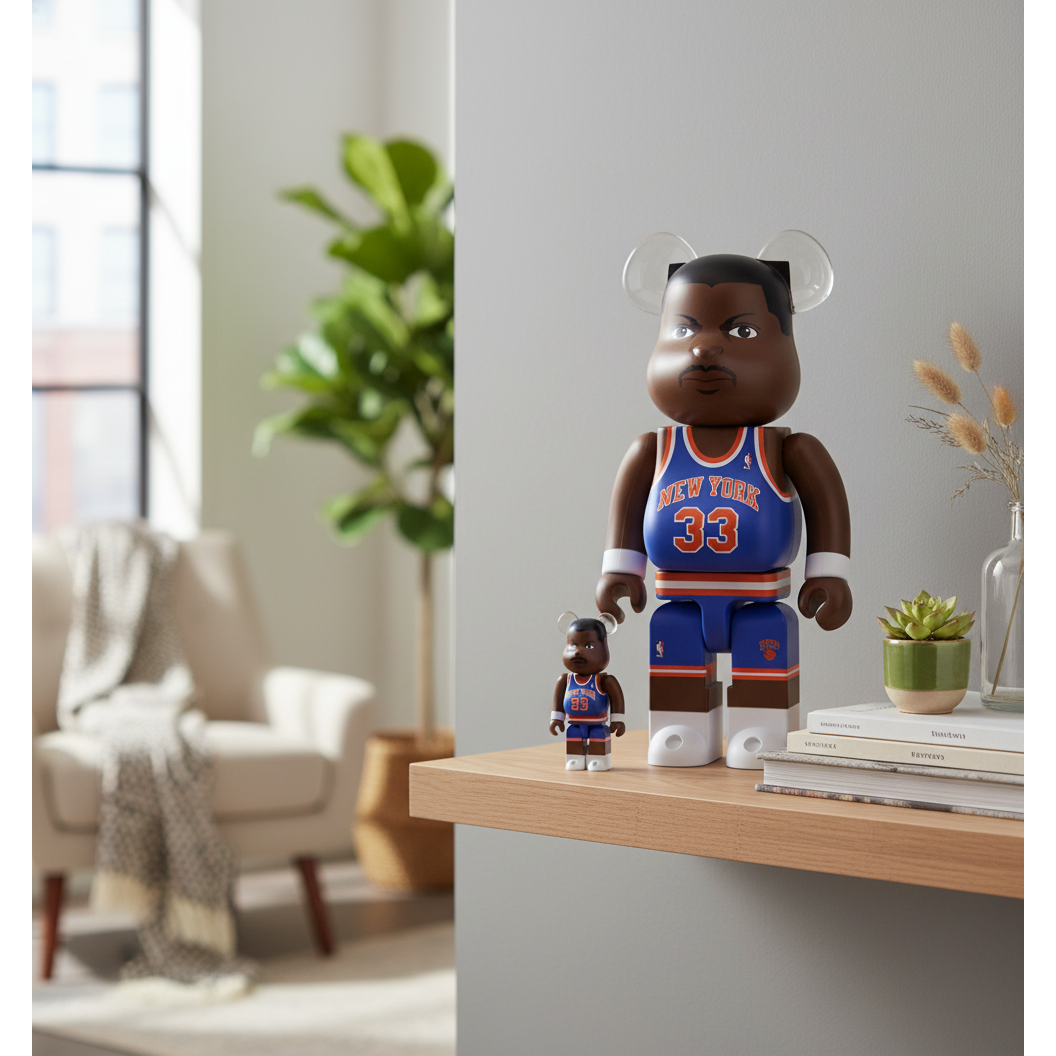 100% & 400% Bearbrick Set – Patrick Ewing (New York Knicks)
