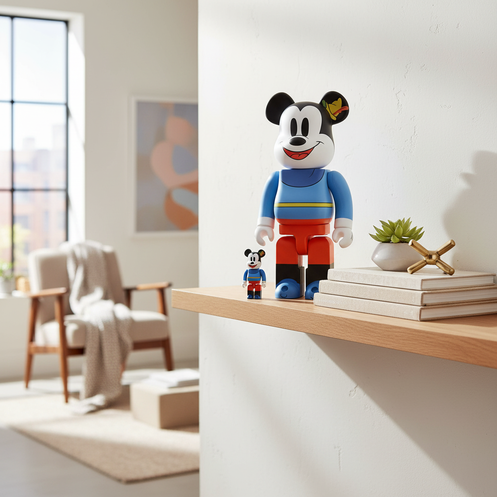 400% & 100% Bearbrick sæt - Mickey Mouse (Brave Little Tailor)-Medicom Toy-Bearbrick