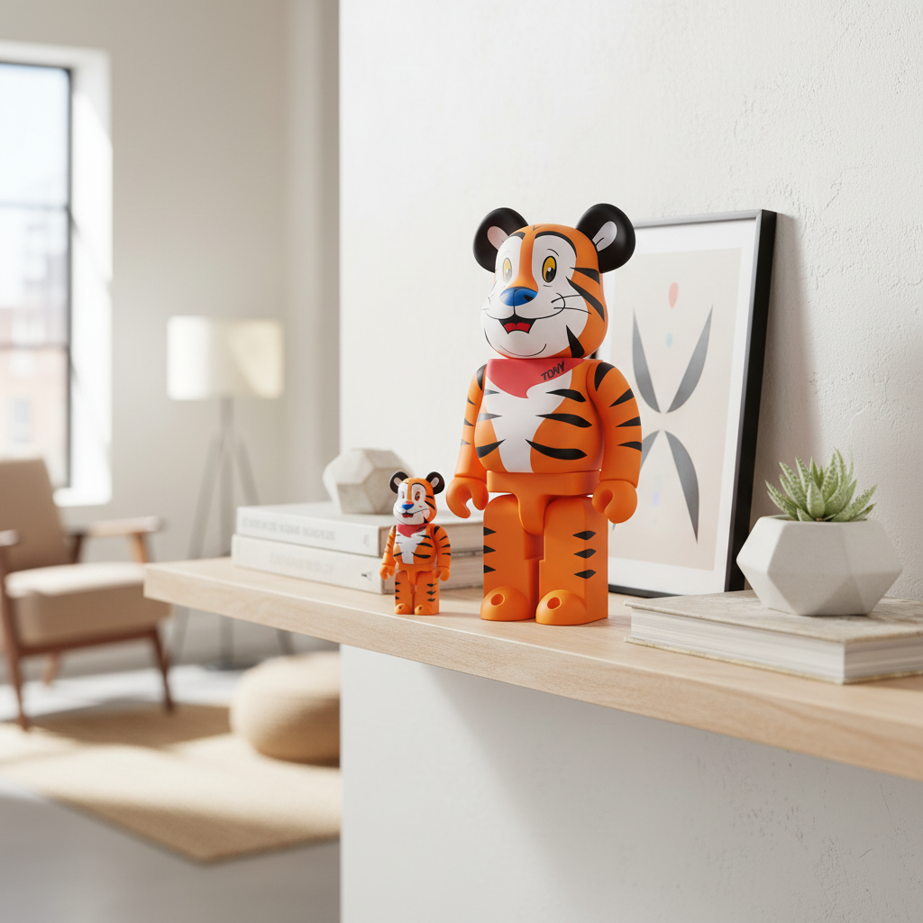 400% & 100% Bearbrick sæt - Tony The Tiger Flocky (Kelloggs)-Medicom Toy-Bearbrick