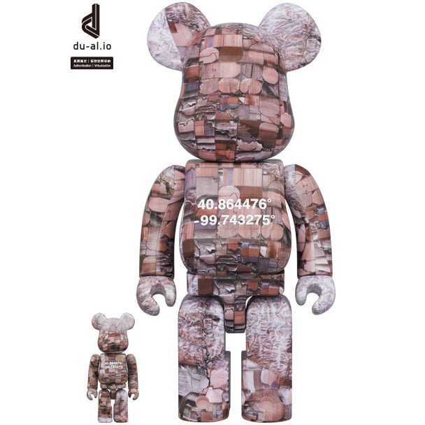 400% & 100% Bearbrick sæt - Nebraska Overview (Benjamin Grant)