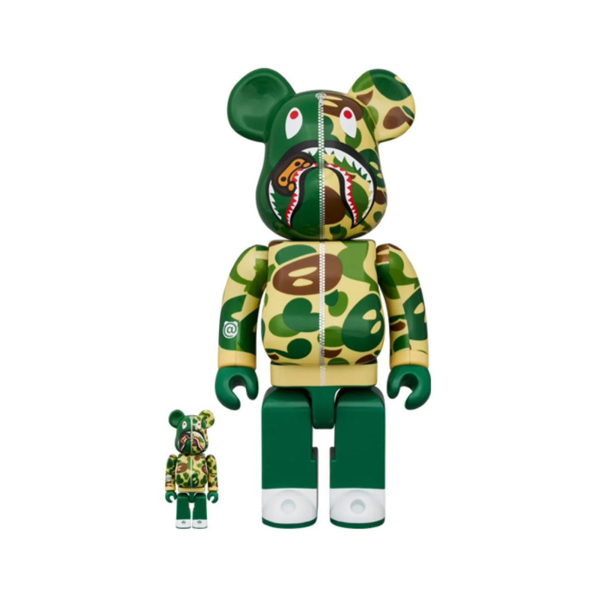 400% & 100% Bearbrick sæt - BAPE - Baby milo Shark Camo sæt (3 stk)