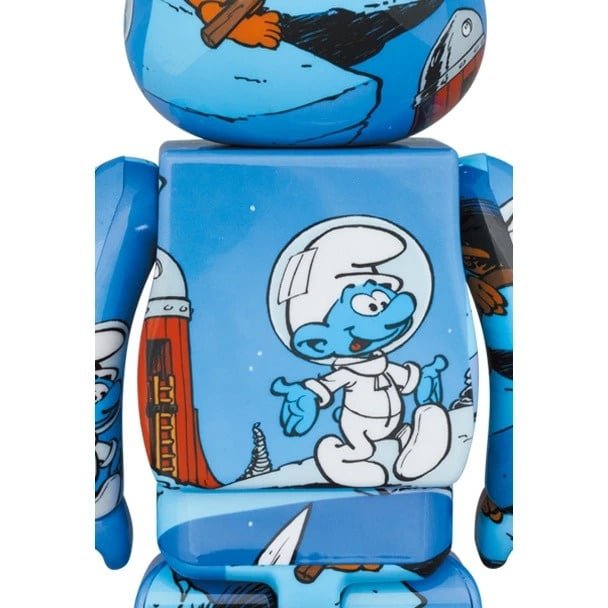 400% & 100% Bearbrick Set - The Astrosmurf (The Smurfs)