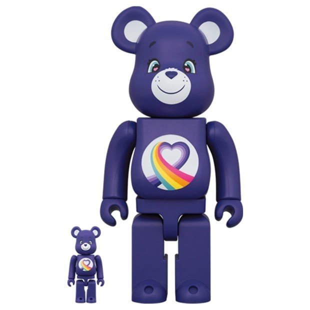 400% & 100% Bearbrick set - Rainbow Heart Bear (Care Bears)