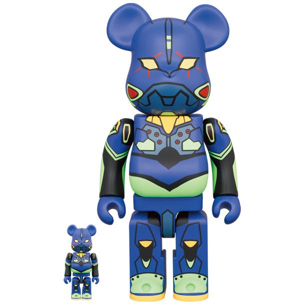 400% & 100% bearbrick set - Evangelion (EVA UNIT 01 - New Paint)