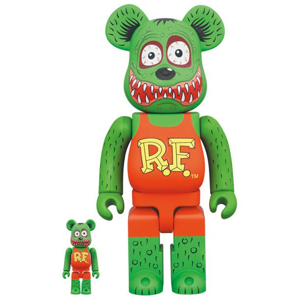 400% & 100% Bearbrick Set - Rat Fink by Ed "Big Daddy" Roth