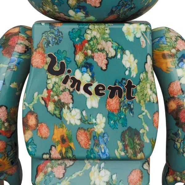 400% & 100% Bearbrick Set - Vincent Van Gogh (50th Anniversary - Floral Pattern