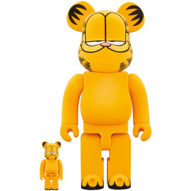 400% & 100% Bearbrick set - Garfield (Flocky Ed.)