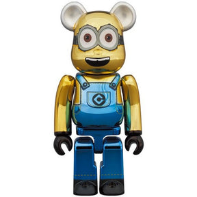 400% & 100% Bearbrick set - Minion Dave (Chrome Ed.)