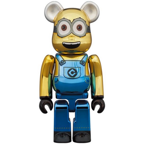 400% & 100% Bearbrick set - Minion Dave (Chrome Ed.)