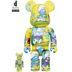 400% & 100% Bearbrick Set - The Purple Smurf (The Smurfs)