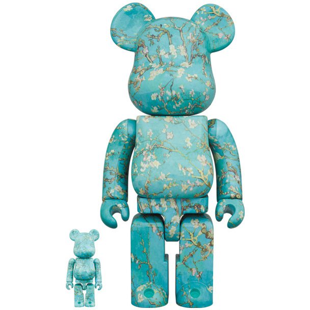 400% & 100% Bearbrick set - Vincent van Gogh (Almond Blossoms)