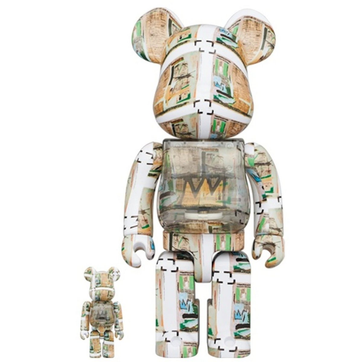 400% & 100% Bearbrick set - Jean -Michel Basquiat (King Pleasure)