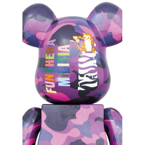 400% & 100% Bearbrick set - Camo Tiger by BAPE (Purple ver.)