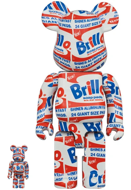 400% & 100% Bearbrick set - Andy Warhol (Brillo)