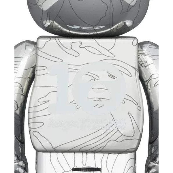 100% & 400% Bearbrick sæt - Aape By Bathing Ape(r) - 10th Anniversary